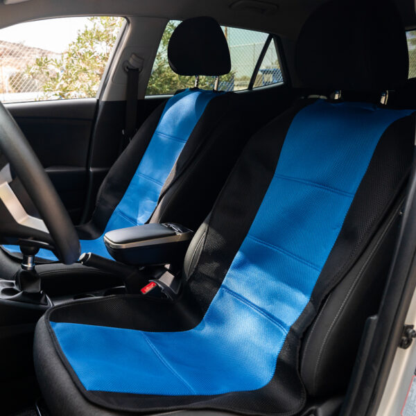 KAVER FRONT SEAT CUSHION AERO BLUE / BLACK (2 PIECES)