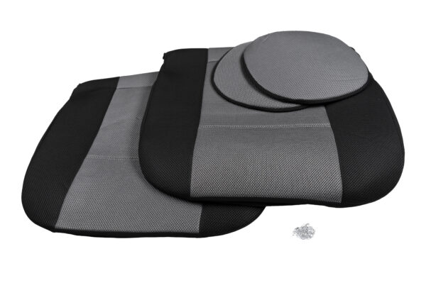 KAVER FRONT CAR SEAT COVER AERO GREY / BLACK (4 PIECES) - Image 3