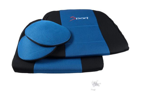 KAVER FRONT CAR SEAT COVER AERO BLUE / BLACK (4 PIECES) - Image 3