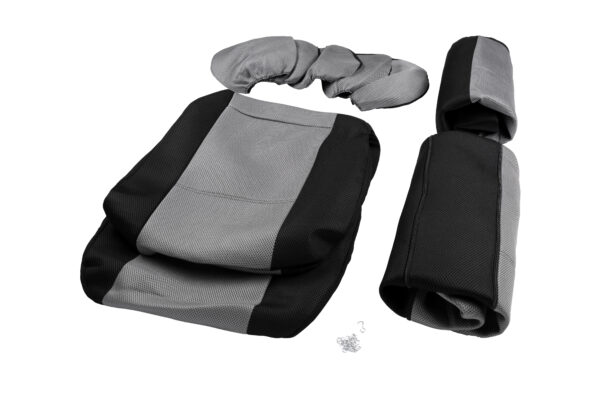 KAVER CAR SEAT COVER AERO FULL SET GREY / BLACK (12 PIECES) - Image 4