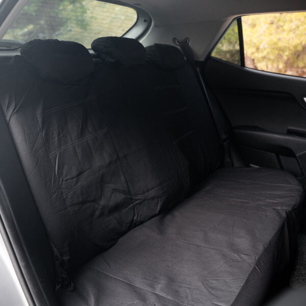 KAVER COMFY CAR SEAT COVERS FULL SET BLACK WITH GREY TRIM - Image 2