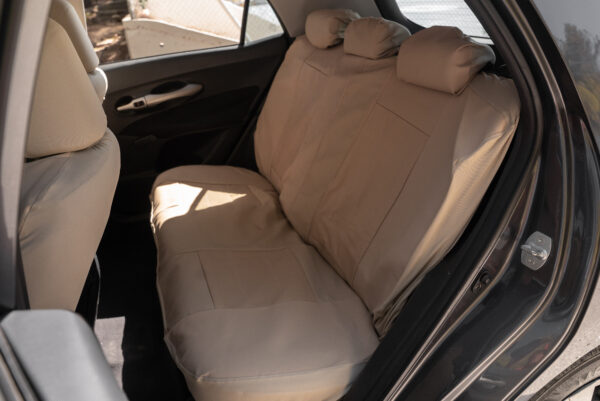 KAVER LUXURY CAR SEAT COVERS FULL SET BEIGE - Image 3