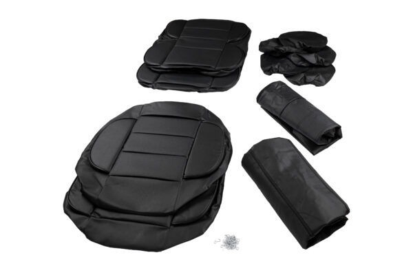 KAVER LUXURY CAR SEAT COVERS FULL SET BLACK - Image 4