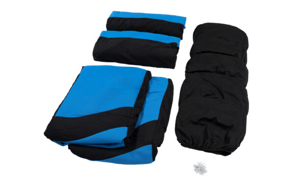 KAVER CAR SEAT COVERS WITH FOAM BLUE/BLACK (11 PIECES ) - Image 3