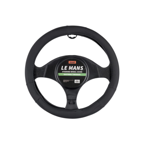 KAVER STEERING WHEEL COVER - "LE MANS" BLACK