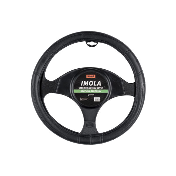 KAVER STEERING WHEEL COVER - "IMOLA" BLACK