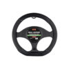 KAVER FLAT STEERING WHEEL COVER REAL LEATHER BLACK
