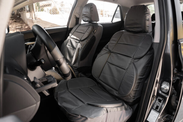 KAVER LUXURY CAR SEAT COVERS FULL SET GREY - Image 2