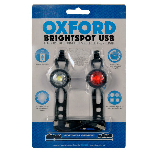 OXFORD OXC BRIGHTSPOT USB LED LIGHTS BLACK PAIR - Image 2