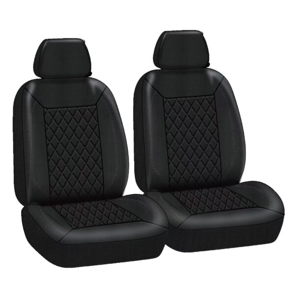 KAVER DIAMOND SEAT COVER BLACK (front set)