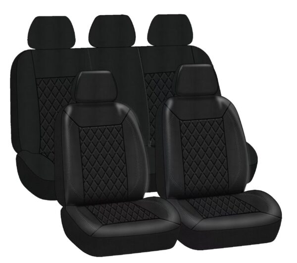 KAVER DIAMOND SEAT COVER BLACK (full set)