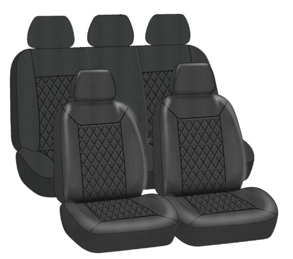 KAVER DIAMOND SEAT COVER DARK GREY (full set)